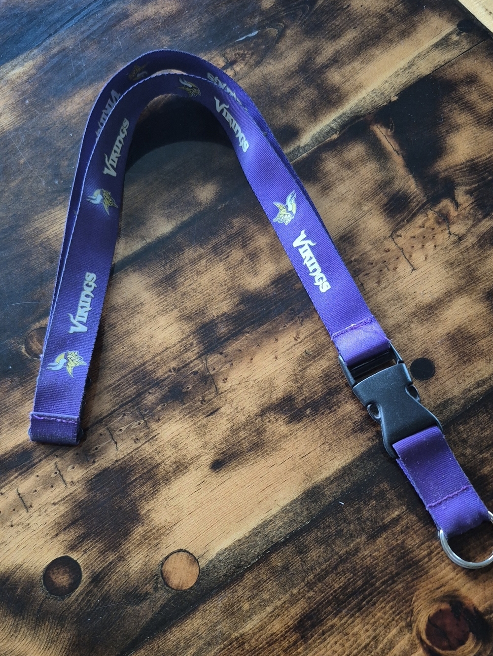 Purple Vikings Branded Lanyard with Detachable Buckle and Key Ring